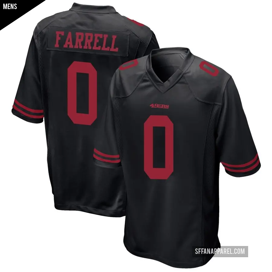 Men's San Francisco 49ers ＃0 Luke Farrell Black Game Alternate Jersey