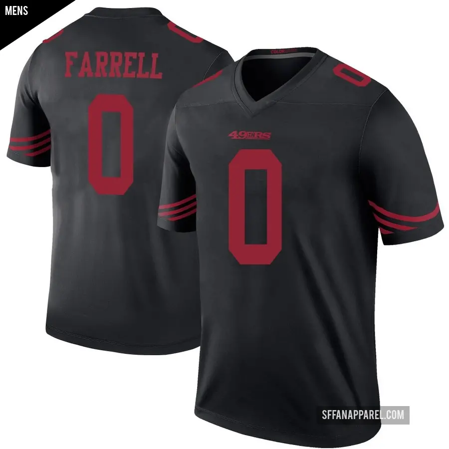 Men's San Francisco 49ers ＃0 Luke Farrell Black Legend Color Rush Jersey