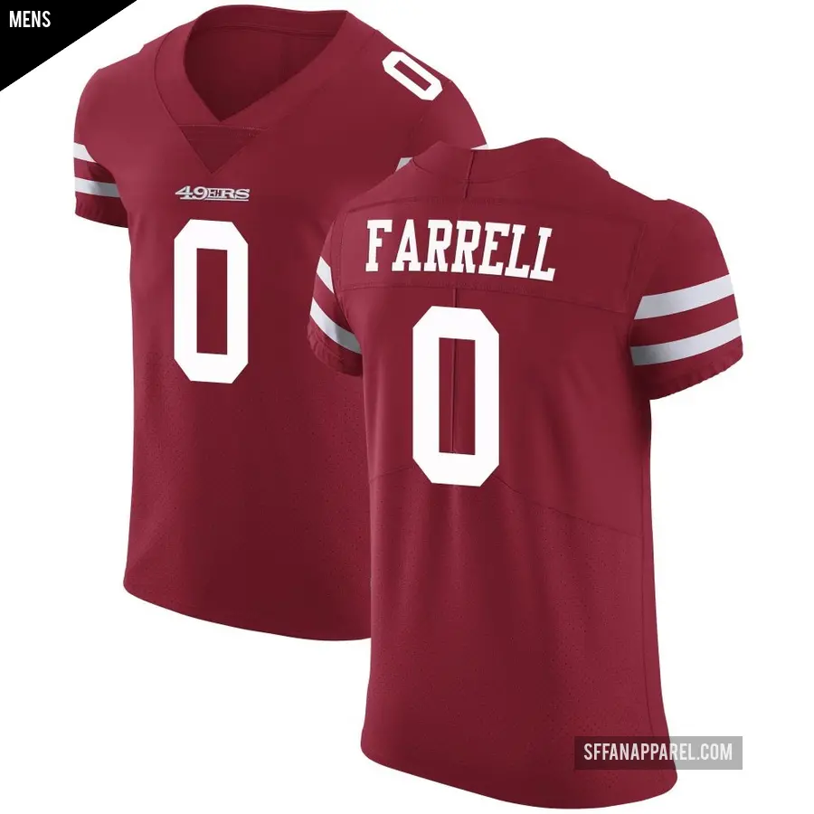 Men's San Francisco 49ers ＃0 Luke Farrell Red Elite Team Color Vapor Untouchable Jersey