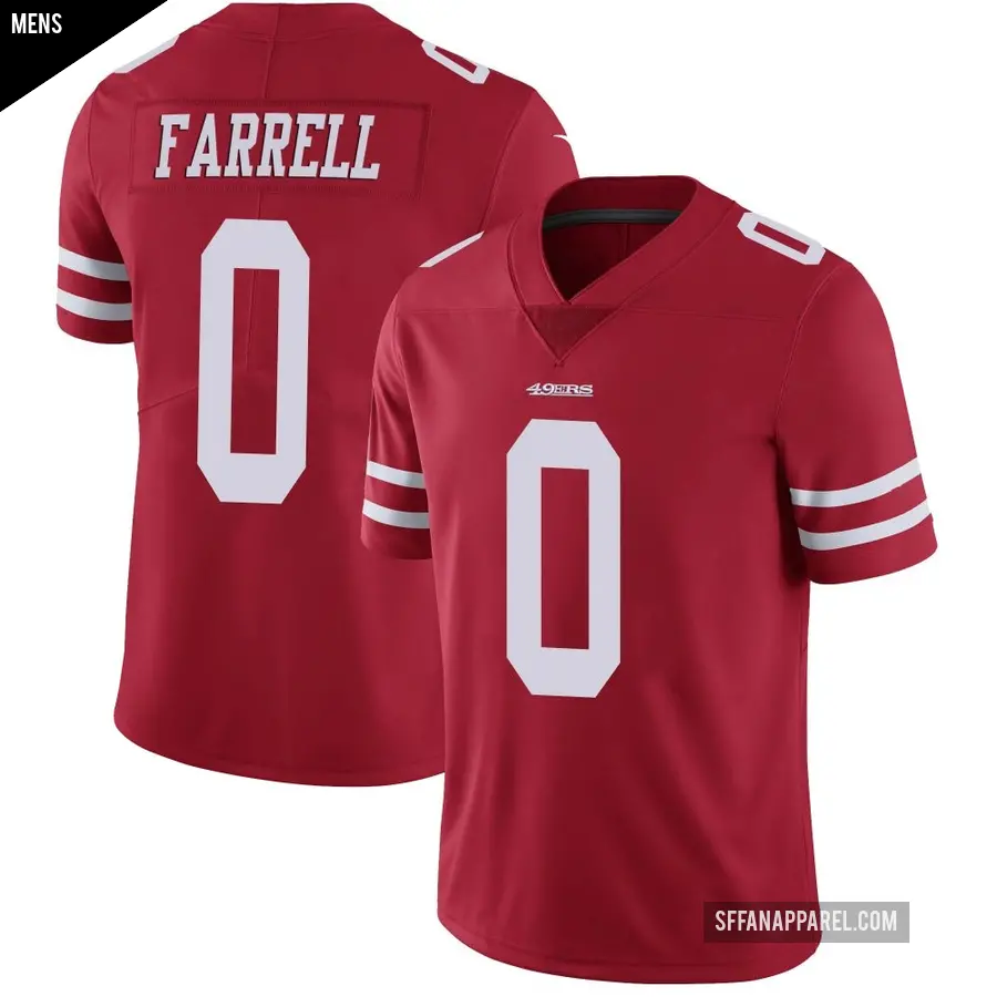 Men's San Francisco 49ers ＃0 Luke Farrell Red Limited Team Color Vapor Untouchable Jersey