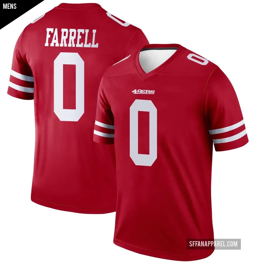 Men's San Francisco 49ers ＃0 Luke Farrell Scarlet Legend Jersey