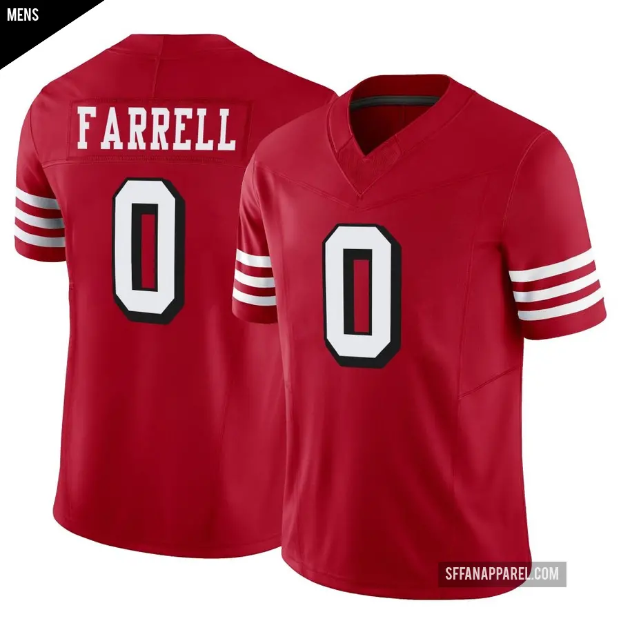 Men's San Francisco 49ers ＃0 Luke Farrell Scarlet Limited Alternate Vapor F.U.S.E. Jersey