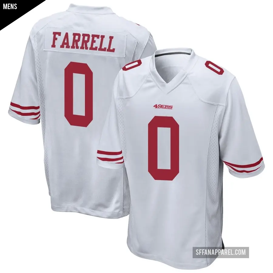Men's San Francisco 49ers ＃0 Luke Farrell White Game Jersey
