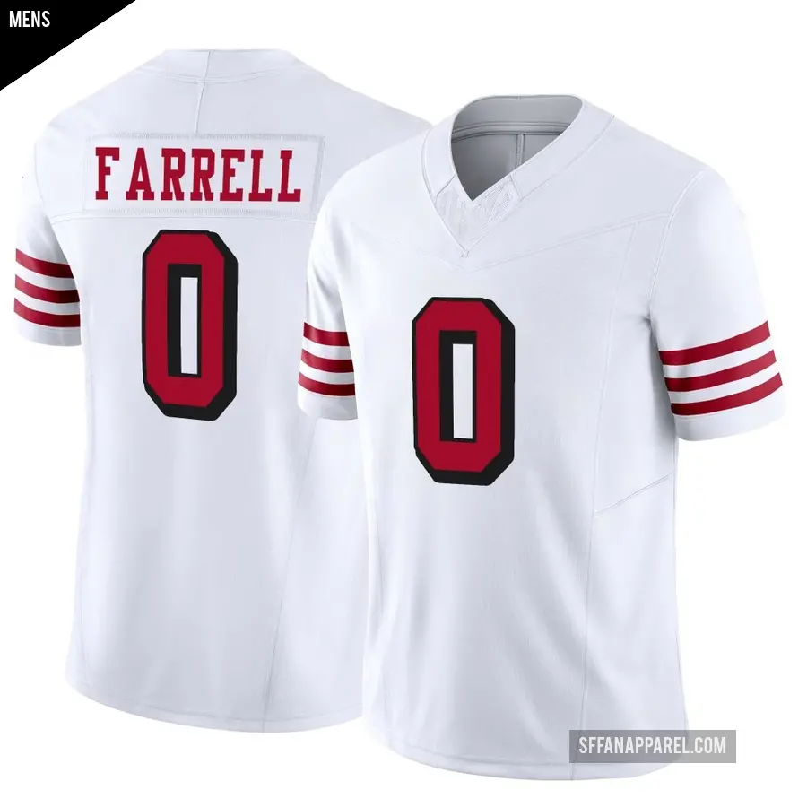 Men's San Francisco 49ers ＃0 Luke Farrell White Limited Alternate Vapor F.U.S.E. Jersey