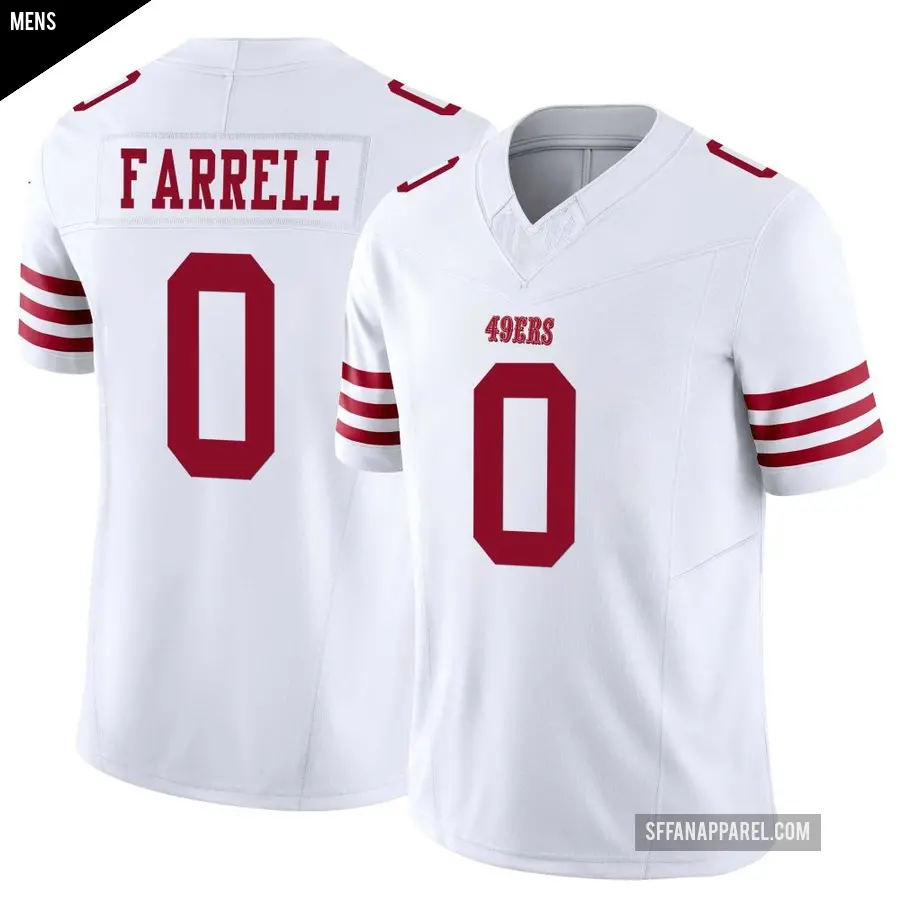 Men's San Francisco 49ers ＃0 Luke Farrell White Limited Vapor F.U.S.E. Jersey