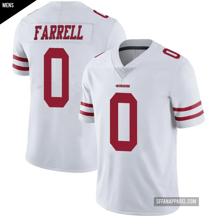 Men's San Francisco 49ers ＃0 Luke Farrell White Limited Vapor Untouchable Jersey