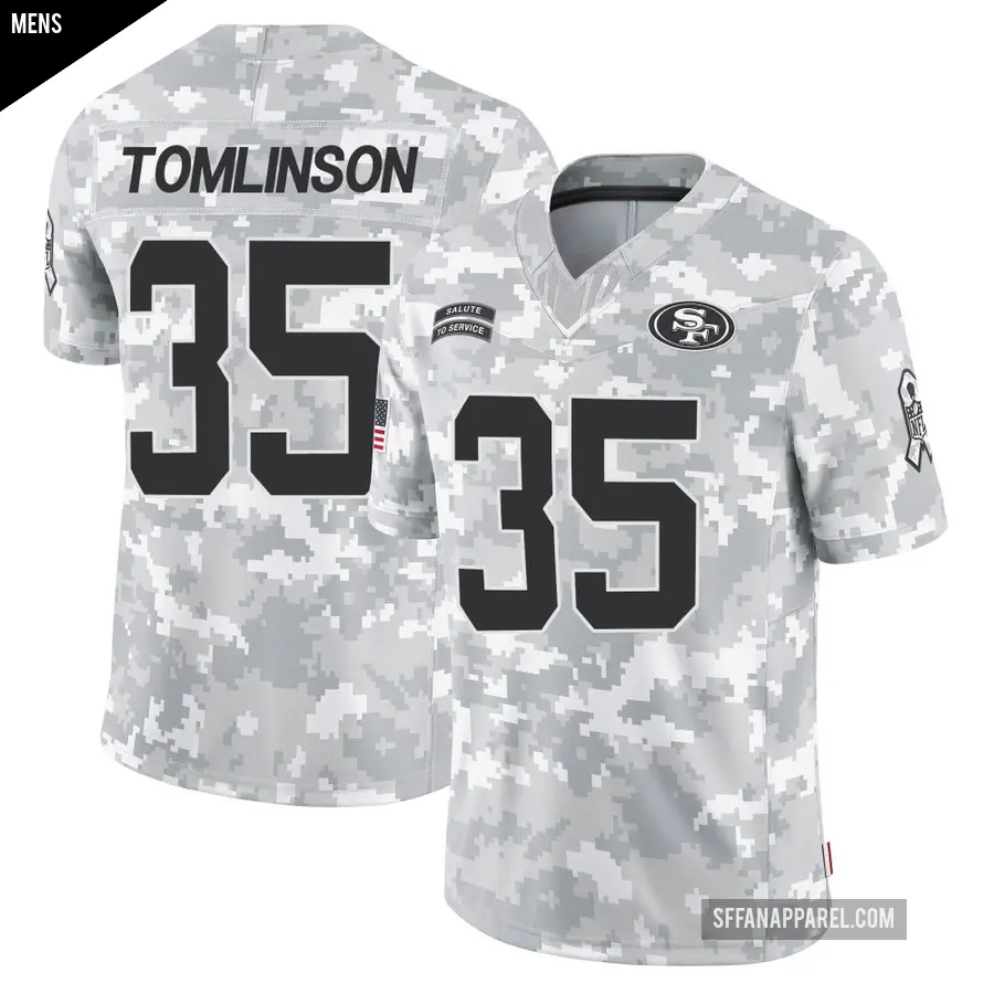 Men's San Francisco 49ers ＃35 Tre Tomlinson Arctic Camo Limited 2024 Salute to Service Jersey