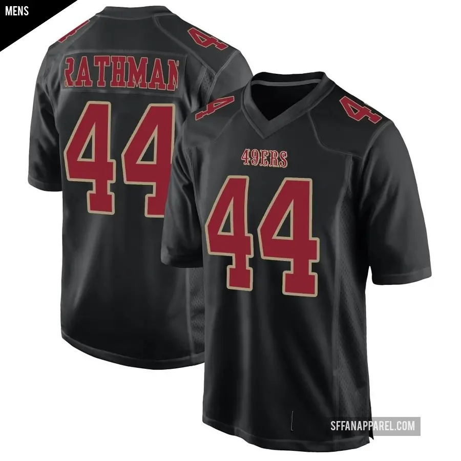 Men's San Francisco 49ers ＃44 Tom Rathman Black Game Fashion Jersey