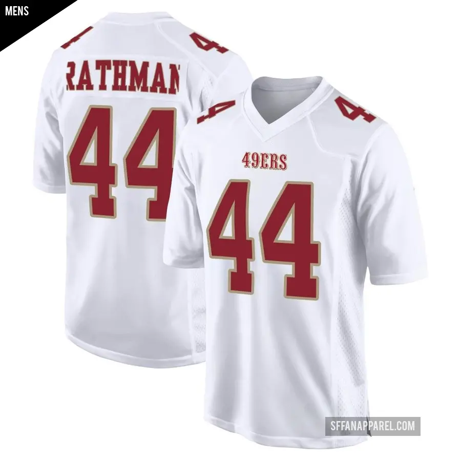 Men's San Francisco 49ers ＃44 Tom Rathman White Game Fashion Jersey