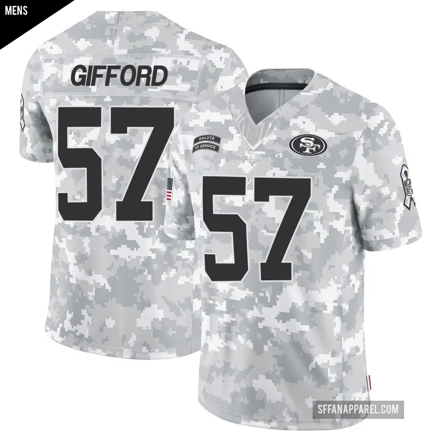 Men's San Francisco 49ers ＃57 Luke Gifford Arctic Camo Limited 2024 Salute to Service Jersey