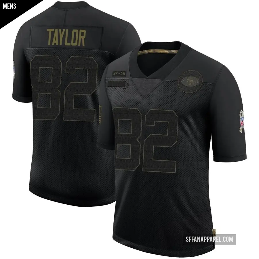 Men's San Francisco 49ers ＃82 John Taylor Black Limited 2020 Salute To Service Jersey