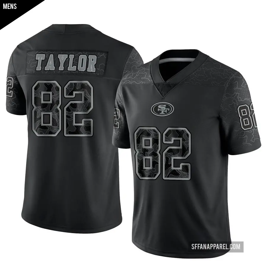 Men's San Francisco 49ers ＃82 John Taylor Black Limited Reflective Jersey