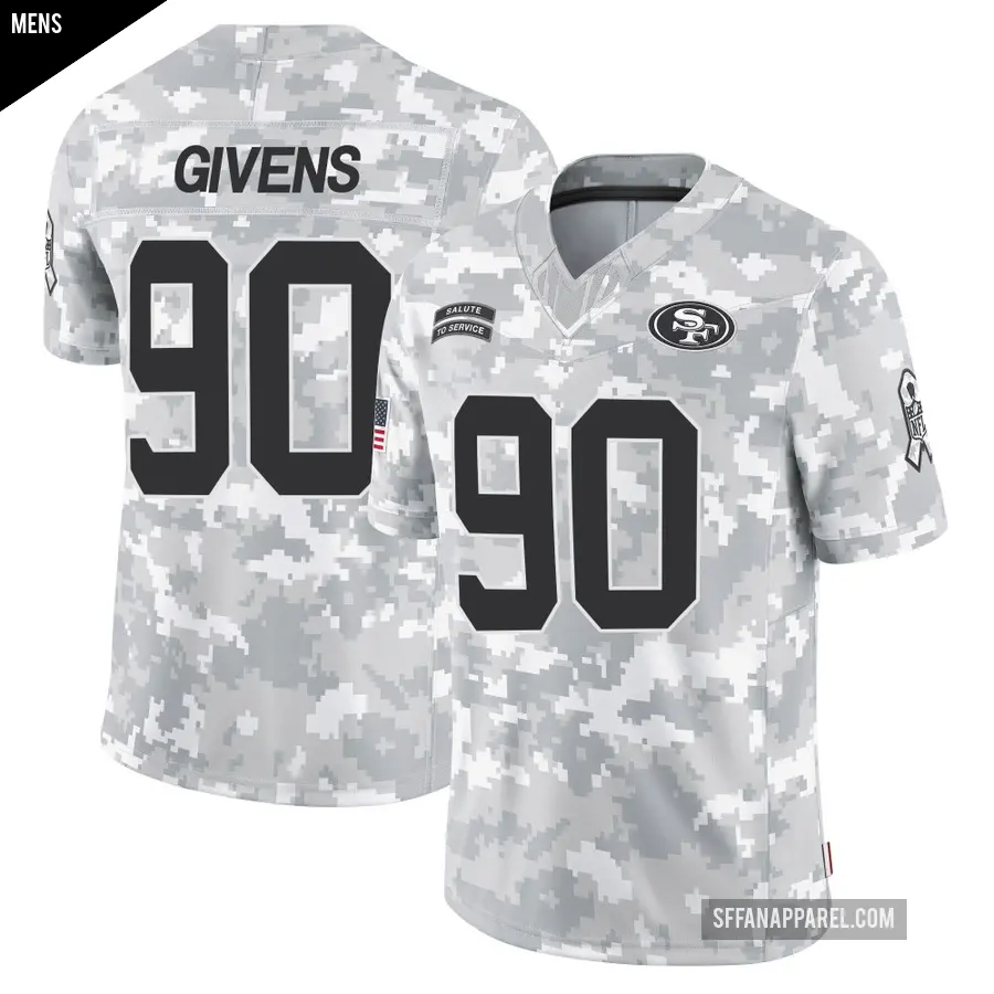 Men's San Francisco 49ers ＃90 Kevin Givens Arctic Camo Limited 2024 Salute to Service Jersey