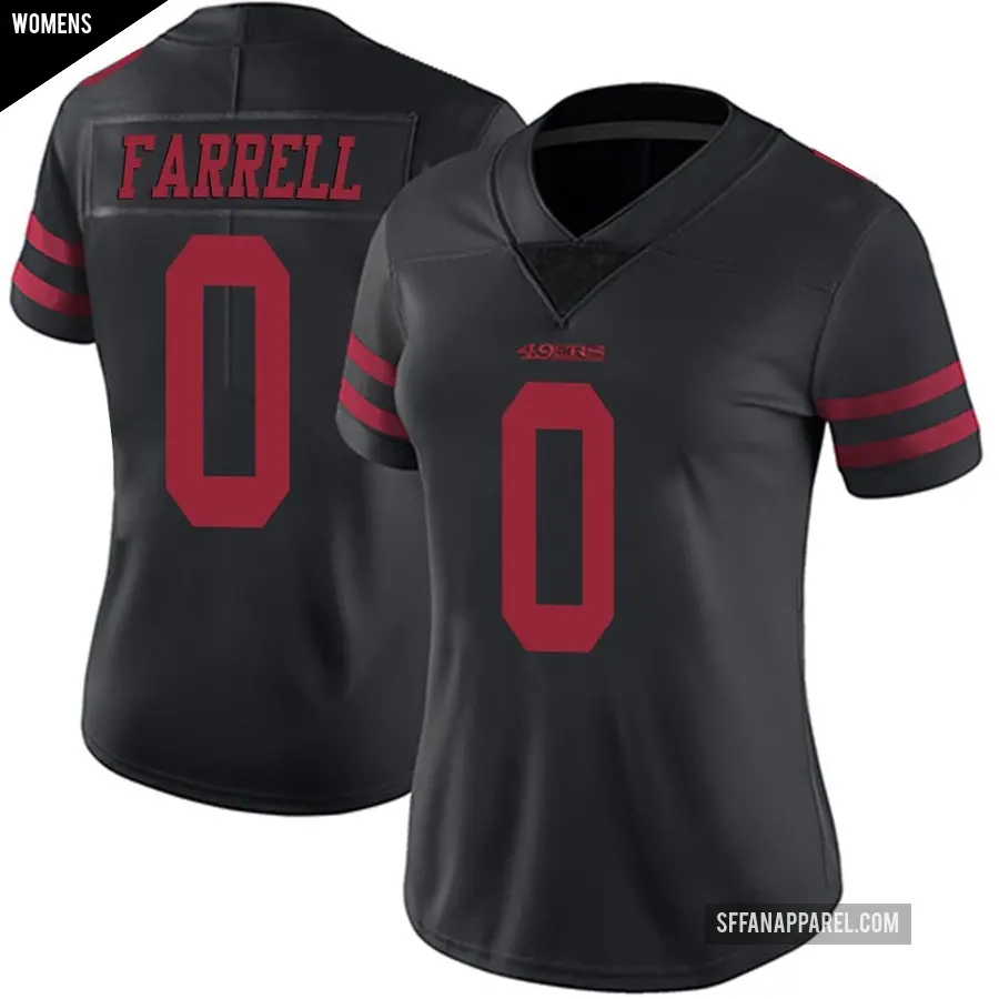 Women's San Francisco 49ers ＃0 Luke Farrell Black Limited Alternate Vapor Untouchable Jersey