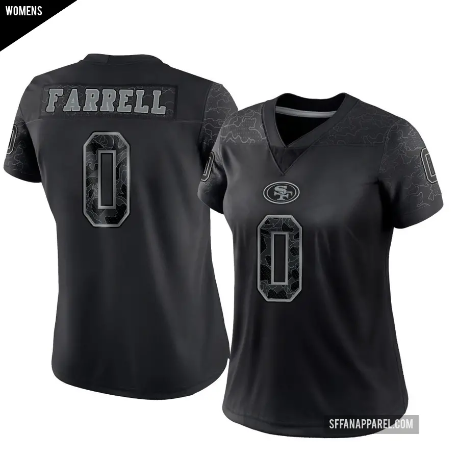 Women's San Francisco 49ers ＃0 Luke Farrell Black Limited Reflective Jersey