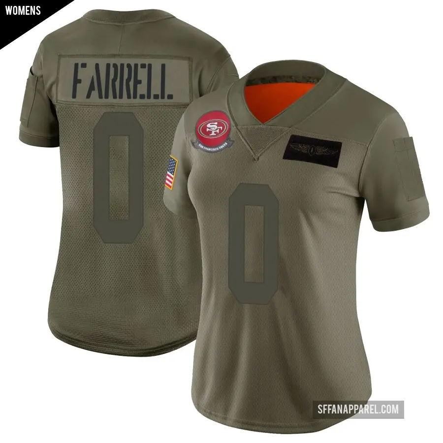 Women's San Francisco 49ers ＃0 Luke Farrell Camo Limited 2019 Salute to Service Jersey