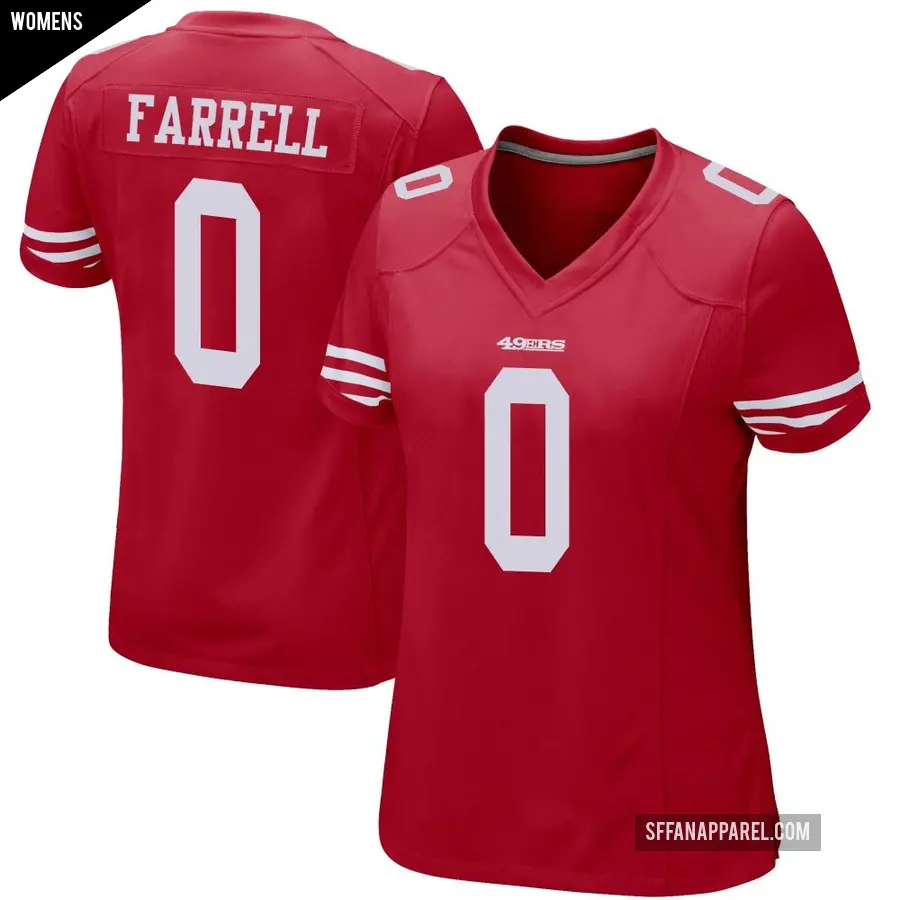 Women's San Francisco 49ers ＃0 Luke Farrell Red Game Team Color Jersey