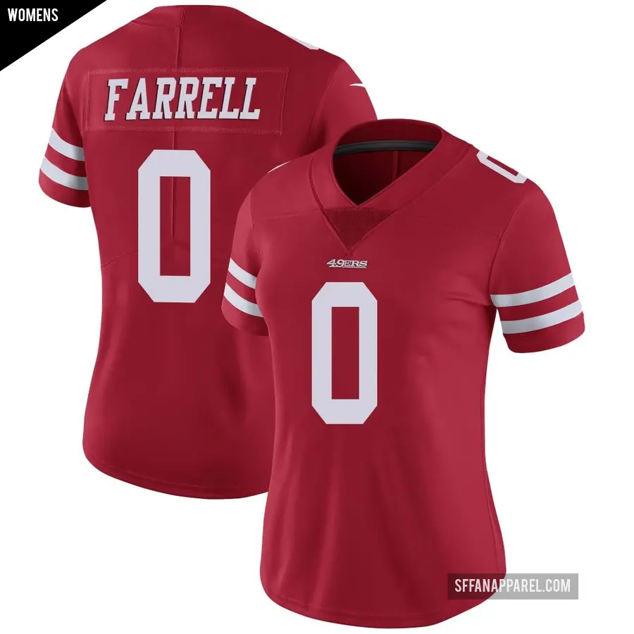 Women's San Francisco 49ers ＃0 Luke Farrell Red Limited Team Color Vapor Untouchable Jersey