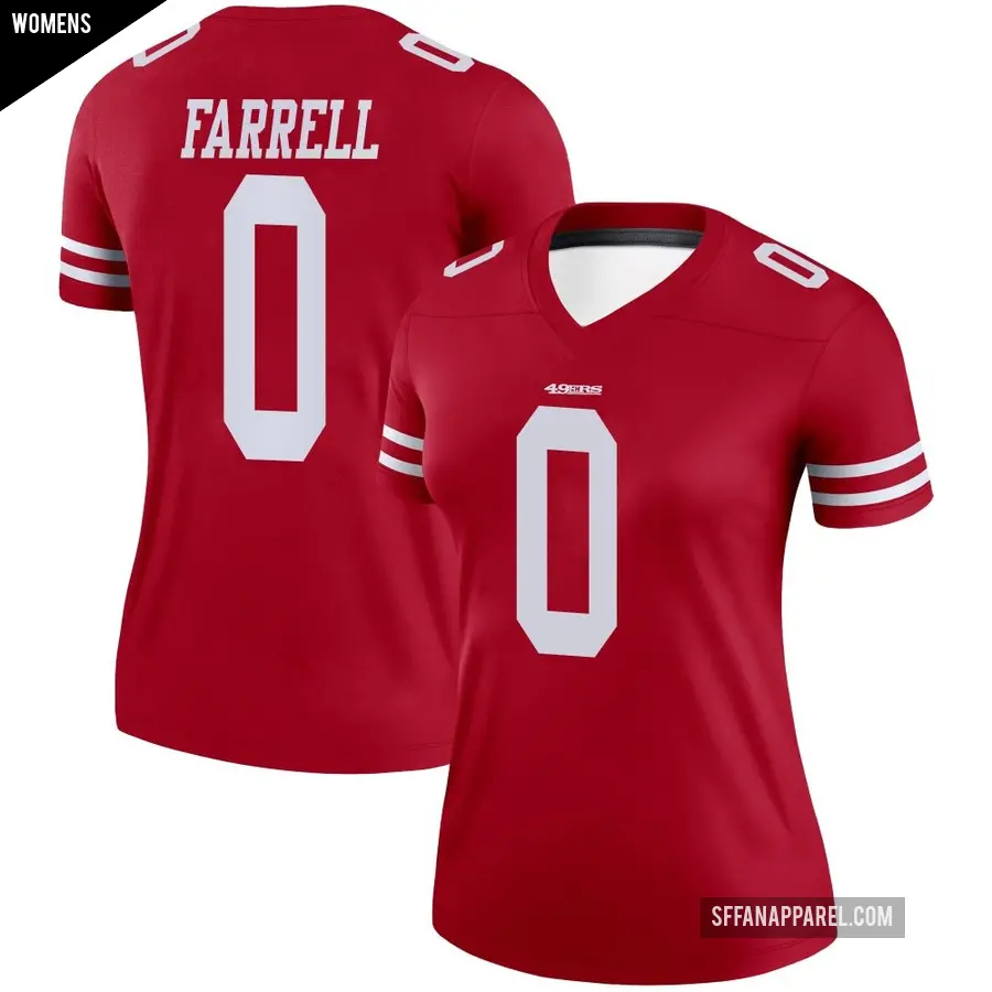 Women's San Francisco 49ers ＃0 Luke Farrell Scarlet Legend Jersey