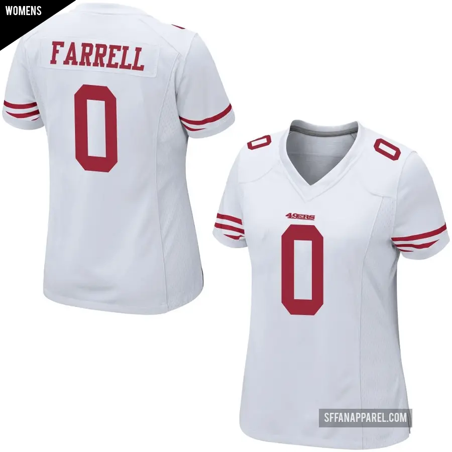 Women's San Francisco 49ers ＃0 Luke Farrell White Game Jersey