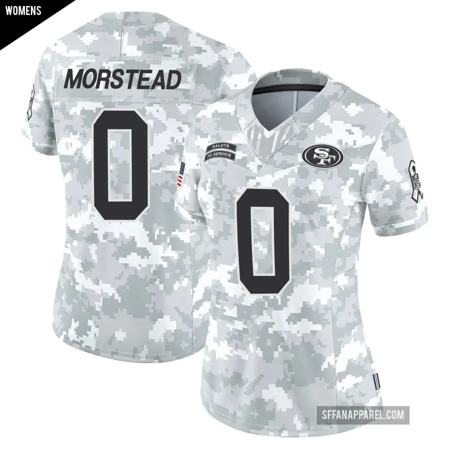 Women's San Francisco 49ers ＃0 Thomas Morstead Arctic Camo Limited Francisco 2024 Salute to Service Jersey