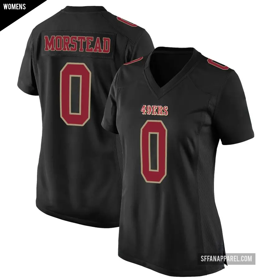 Women's San Francisco 49ers ＃0 Thomas Morstead Black Game Fashion Jersey