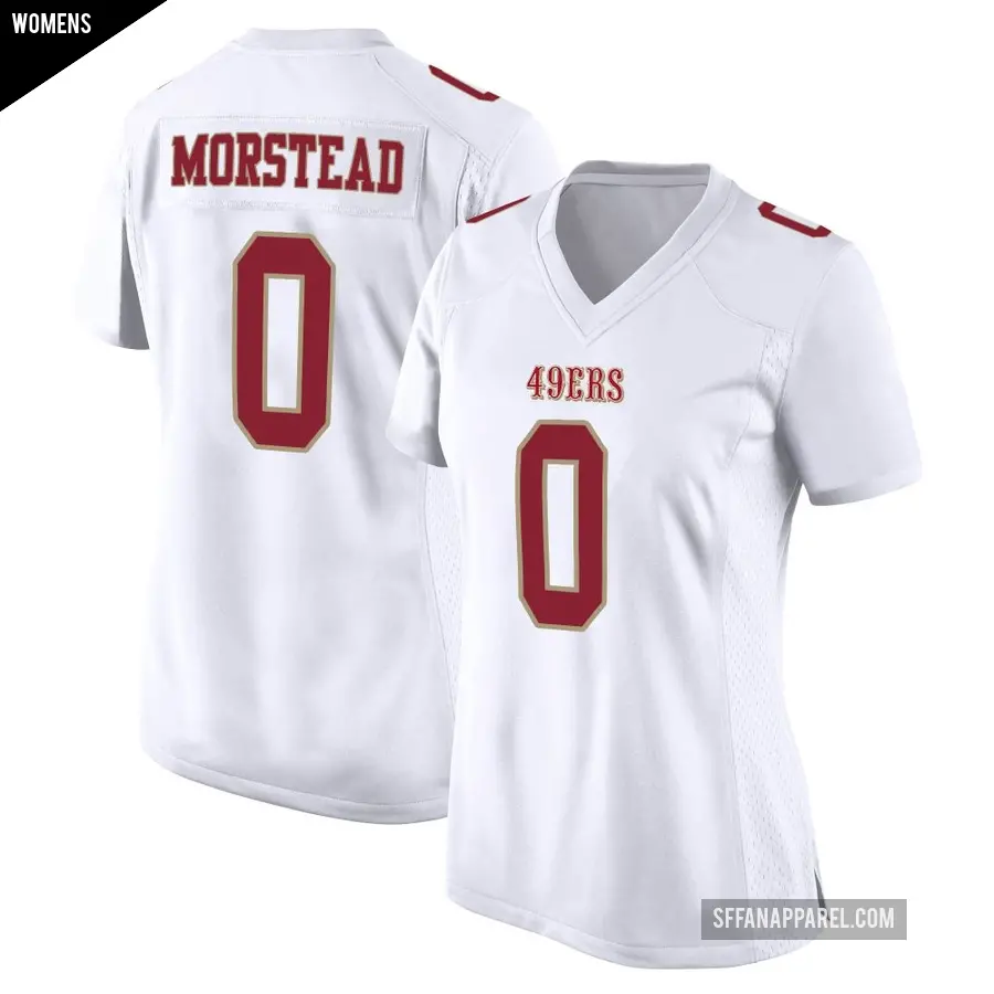 Women's San Francisco 49ers ＃0 Thomas Morstead White Game Fashion Jersey