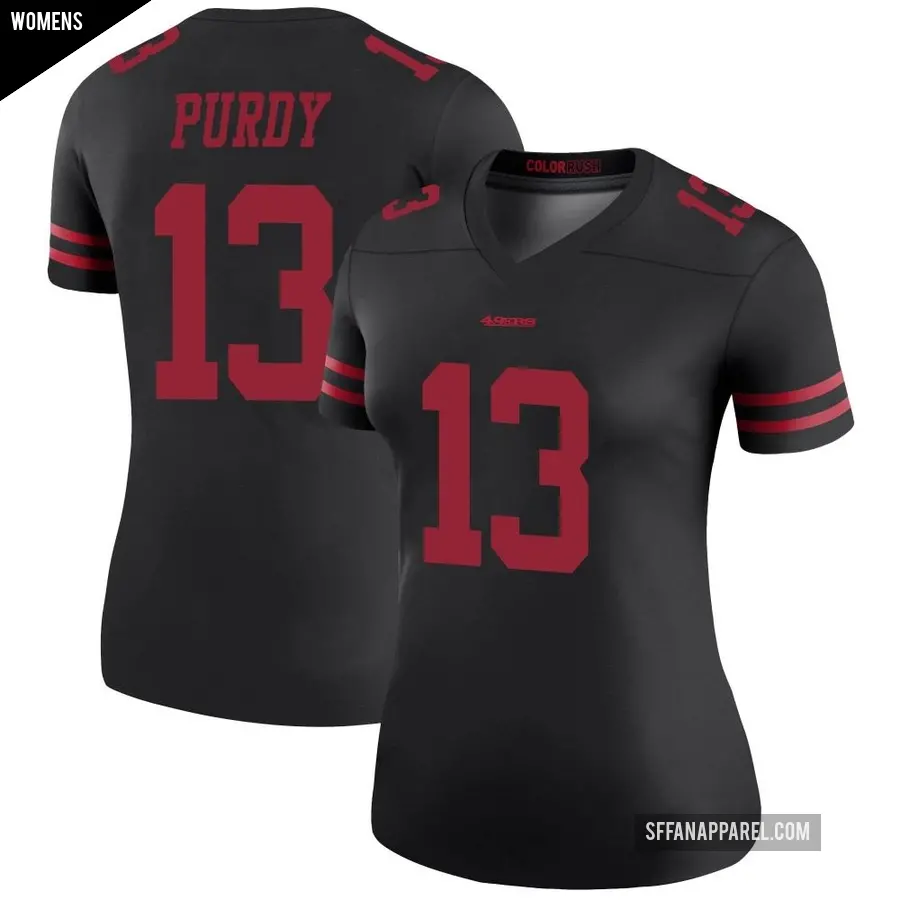 Womens black 49ers jersey clearance