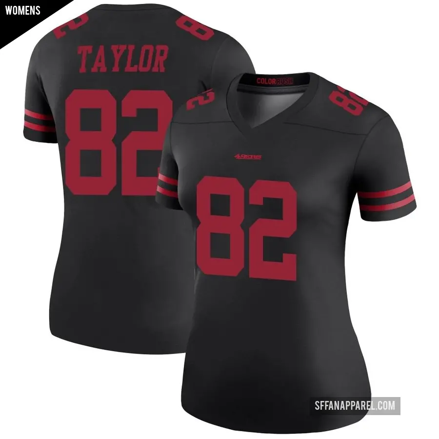Women's San Francisco 49ers ＃82 John Taylor Black Legend Color Rush Jersey