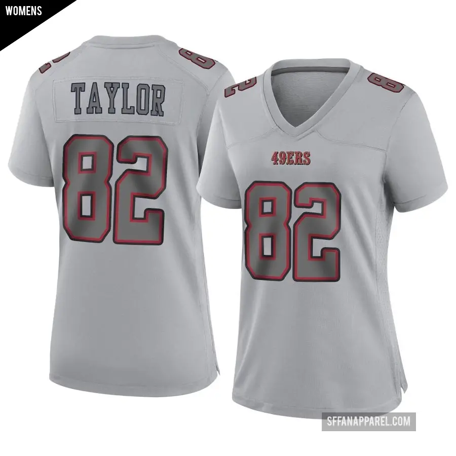 Women's San Francisco 49ers ＃82 John Taylor Gray Game Atmosphere Fashion Jersey