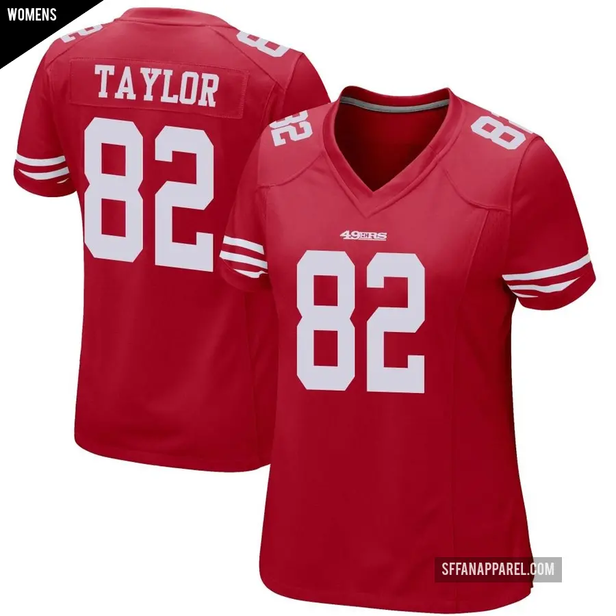 Women's San Francisco 49ers ＃82 John Taylor Red Game Team Color Jersey