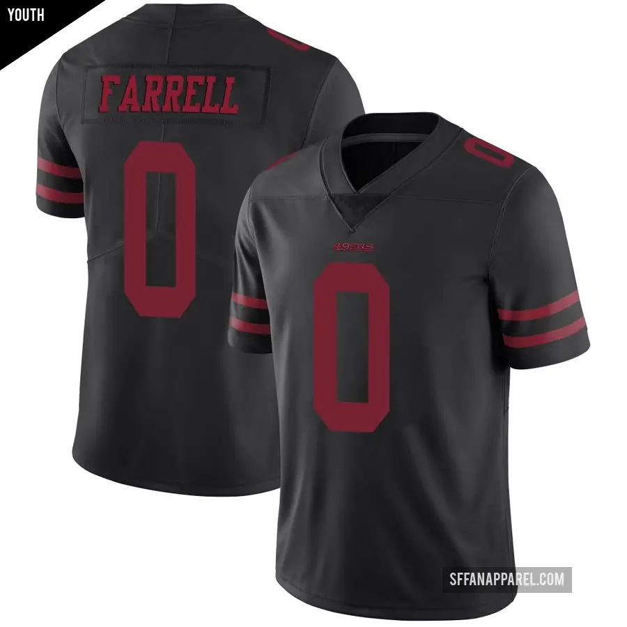 Youth San Francisco 49ers ＃0 Luke Farrell Black Limited Alternate Vapor Untouchable Jersey