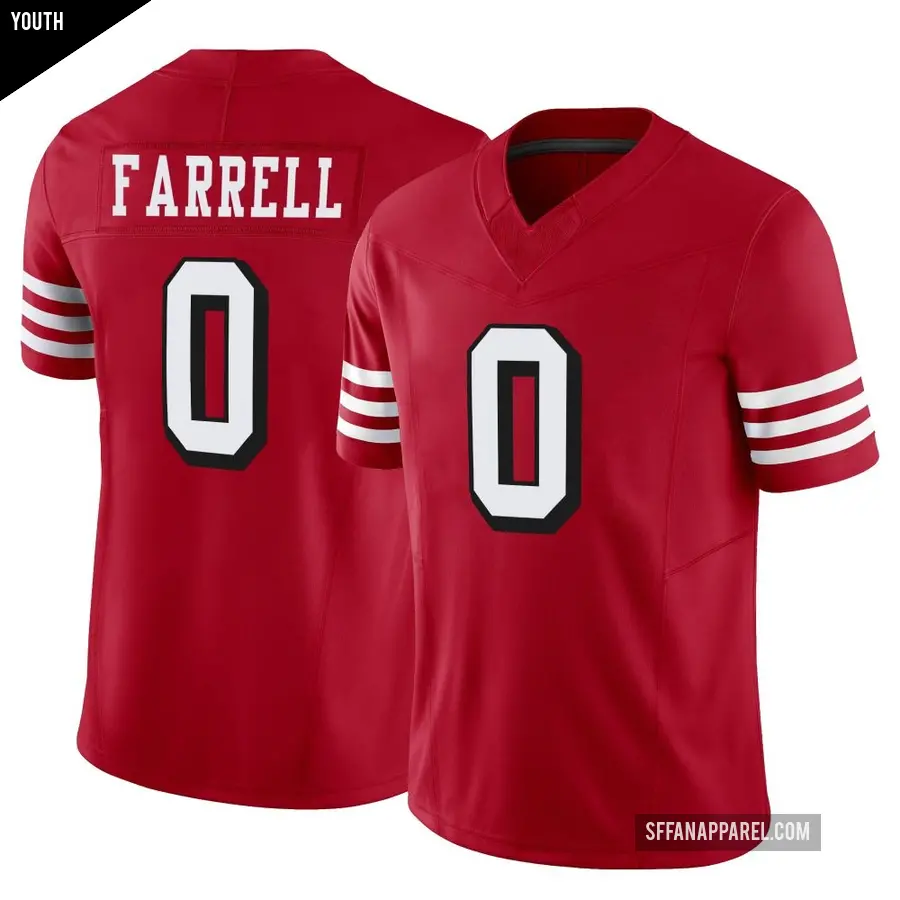 Youth San Francisco 49ers ＃0 Luke Farrell Scarlet Limited Alternate Vapor F.U.S.E. Jersey