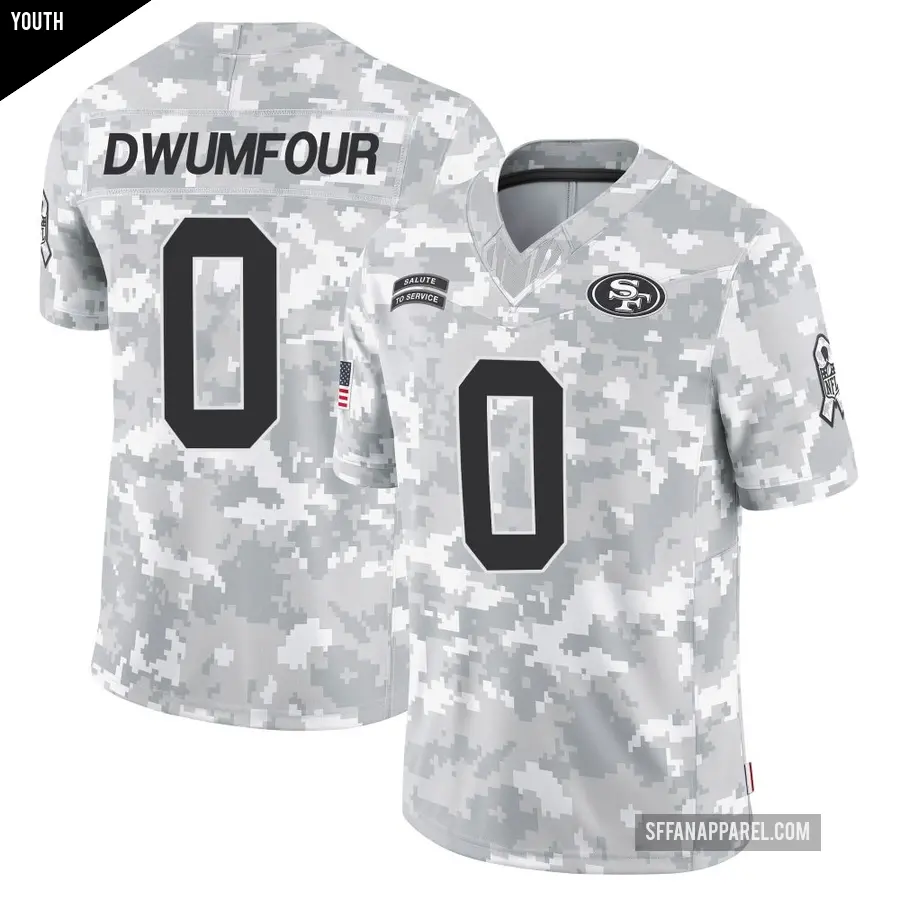 Youth San Francisco 49ers ＃0 Michael Dwumfour Arctic Camo Limited 2024 Salute to Service Jersey