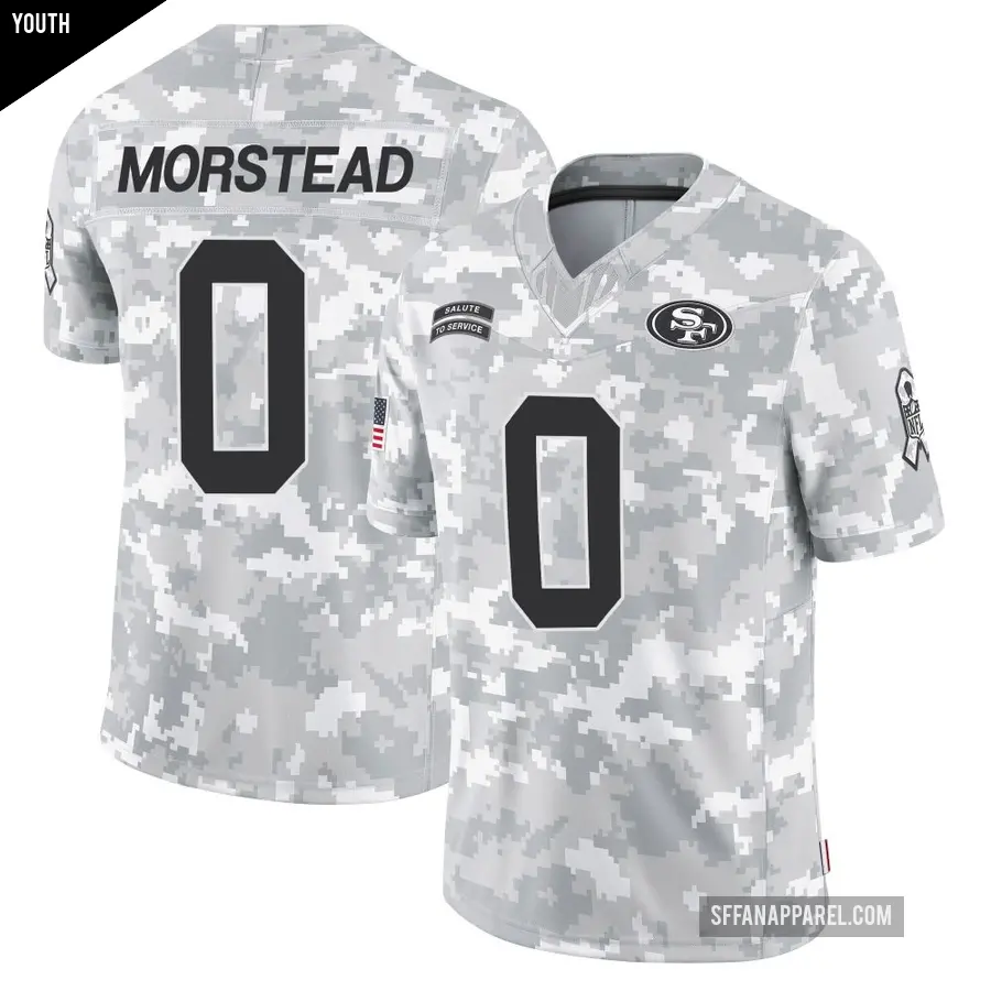 Youth San Francisco 49ers ＃0 Thomas Morstead Arctic Camo Limited 2024 Salute to Service Jersey