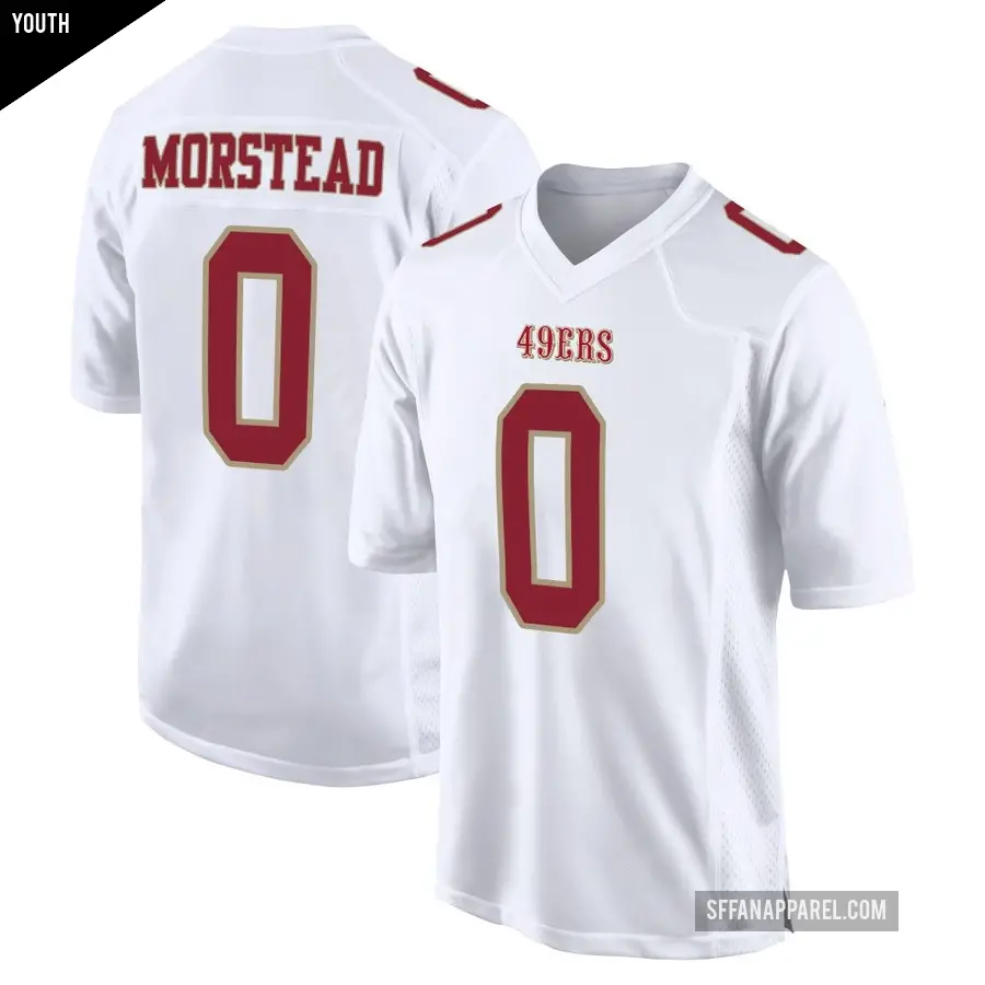 Youth San Francisco 49ers ＃0 Thomas Morstead White Game Fashion Jersey
