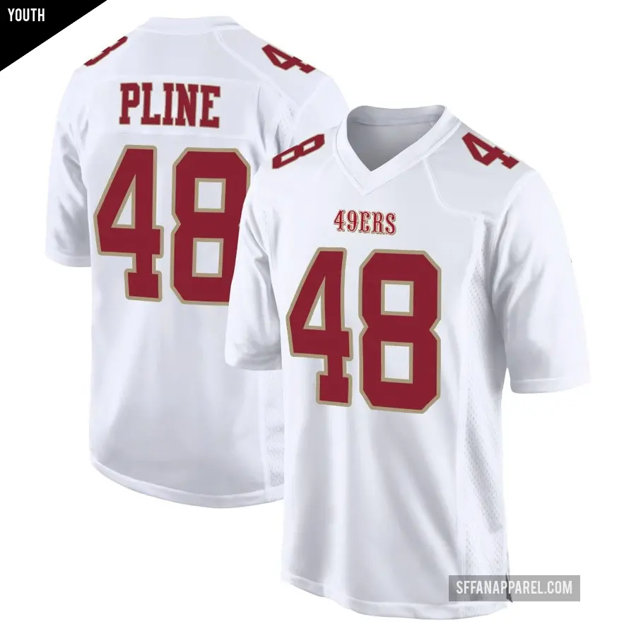 Youth San Francisco 49ers ＃48 Mason Pline White Game Fashion Jersey