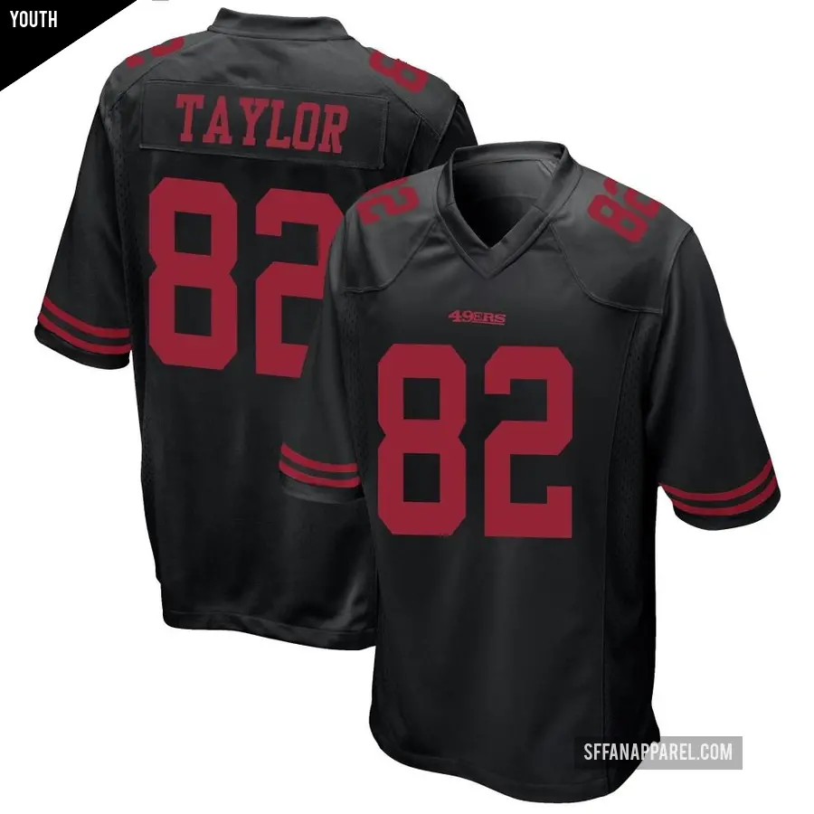 Youth San Francisco 49ers ＃82 John Taylor Black Game Alternate Jersey
